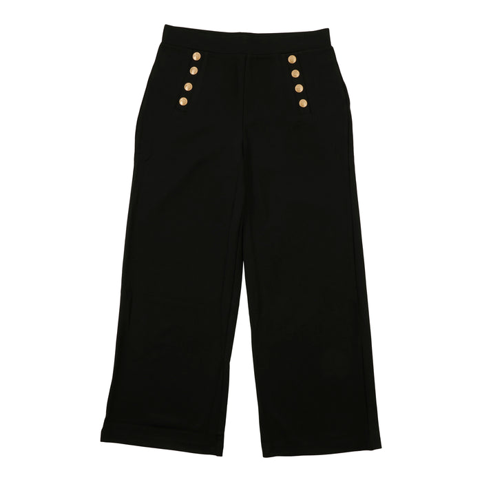 Women's Wide-Leg Pants with Gold Buttons