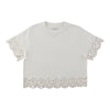 mySTYLE Women's Boxy Eyelet Sleeve Tee