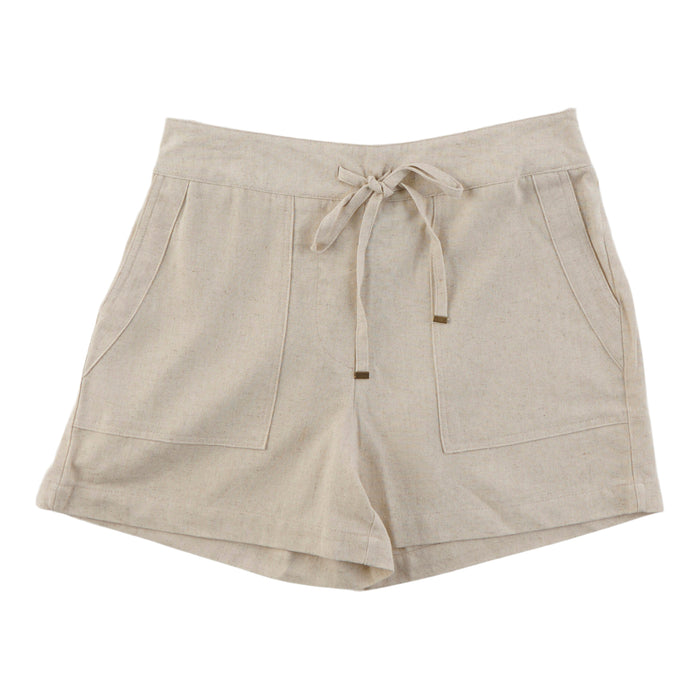 mySTYLE Women's Solid Linen Pull-On Shorts