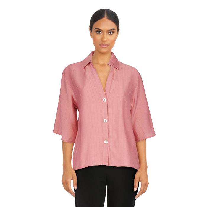 lily morgan Women's Crinkle Knit Blouse