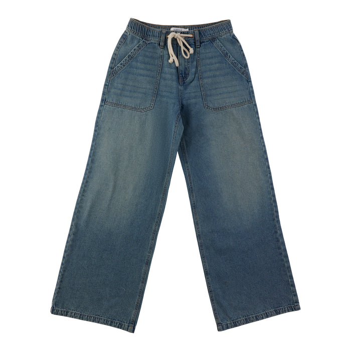 Pantalon en denim à jambe large avec cordon Ibiza mySTYLE pour femmes