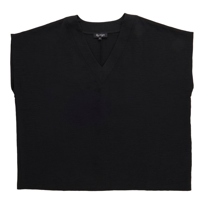 Blouse à circulation d'air avec col en V taille plus lily morgan pour femmes