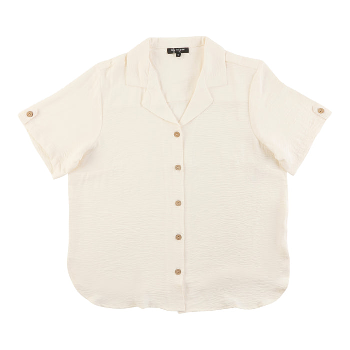 Chemisier uni en tissu fluide taille plus lily morgan pour femmes