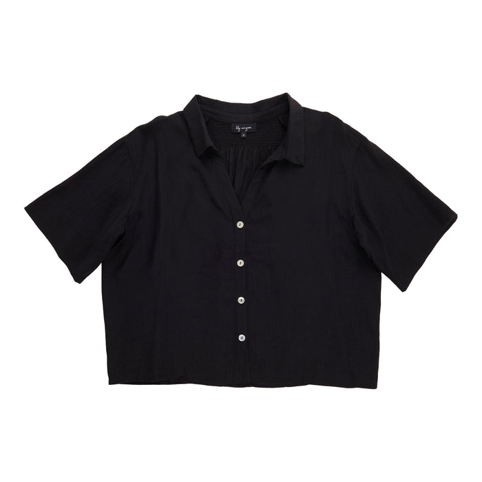 lily morgan Women's Plus Crinkle Knit Blouse