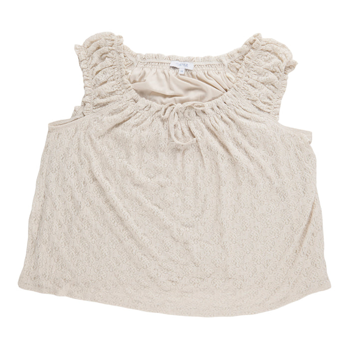 mySTYLE Women's Plus Lace Cap Sleeve Top