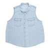 mySTYLE Women's Plus Sleeveless Denim Shirt