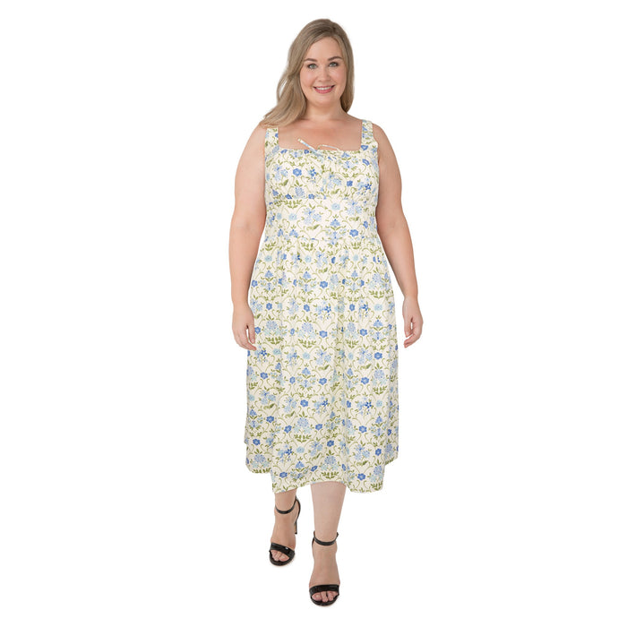 mySTYLE Women's Plus Printed Corset Midi Dress
