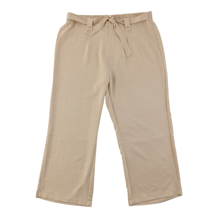 lily morgan Women's Plus Solid Belted Pull-On Pants