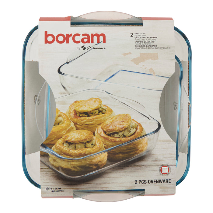 Ensemble de plats de cuisson carrés, 2 pièces