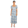 mySTYLE Women's Smocked Puff Sleeve Midi Dress