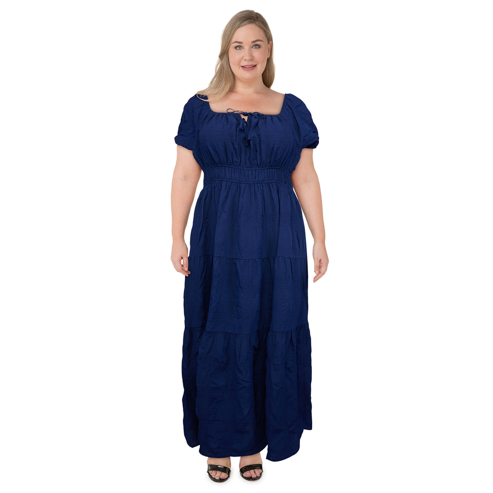 mySTYLE Women's Plus Puff Sleeve Tie Front Dress – Giant Tiger