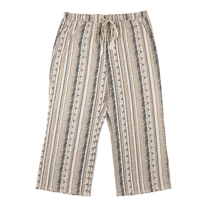 Pantalon imprimé avec ceinture à jambe évasée taille plus mySTYLE pour femmes