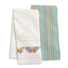 Printed/Waffle Kitchen Towels, 16-in x 27-in, 2 Pack
