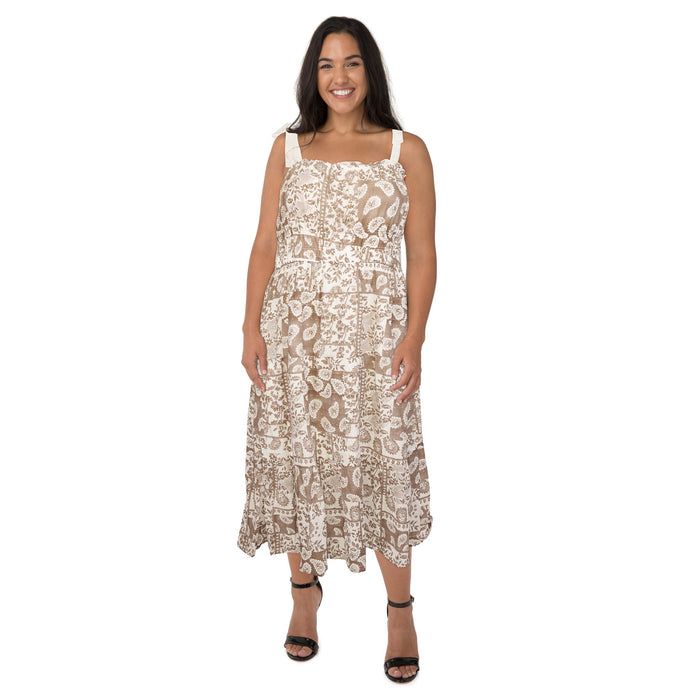 mySTYLE Women’s Plus Tie-Shoulder Midi Dress