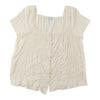 mySTYLE Women's Plus Crinkle Gauze Crochet Top