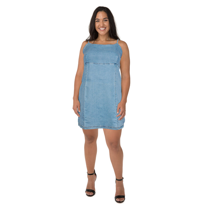 mySTYLE Women's Plus Short Denim Dress