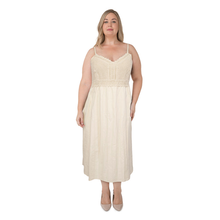 mySTYLE Women's Plus Crochet Top Dress