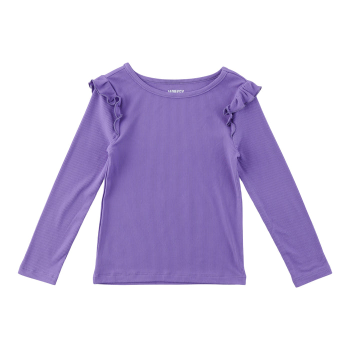 T-shirt côtelé à volants et à manches longues Pays des rêves MONKEY BARS pour toutes-petites