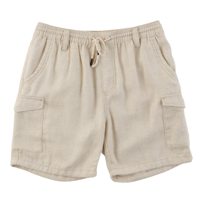 Modern Ridge Men's Linen-Blend Pull-On Cargo Shorts