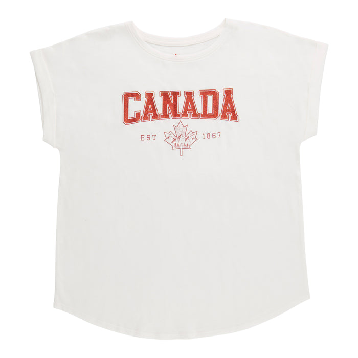 T-shirt brillant à motif du Canada pour femme