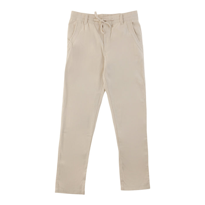 Pantalon ajusté taille haute en mélange de lin Modern Ridge pour hommes