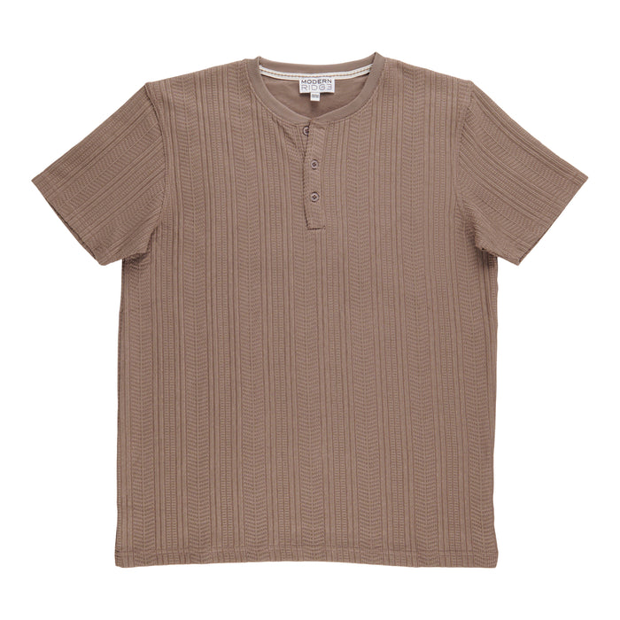 T-shirt boutonné en tricot texturé Modern Ridge pour hommes