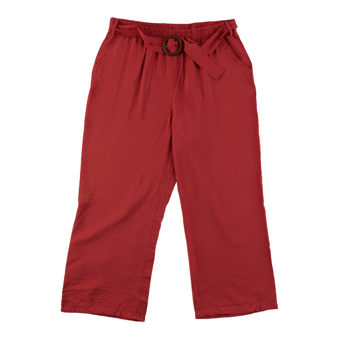 Pantalon texturé à enfiler avec ceinture taille plus lily morgan pour femmes