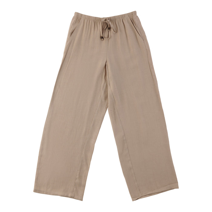 Pantalon froissé de couleur unie à jambe large lily morgan pour femmes