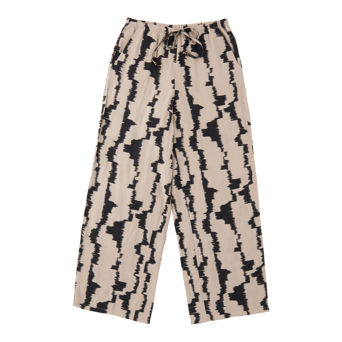 Pantalon froissé imprimé à enfiler à jambe large lily morgan pour femmes