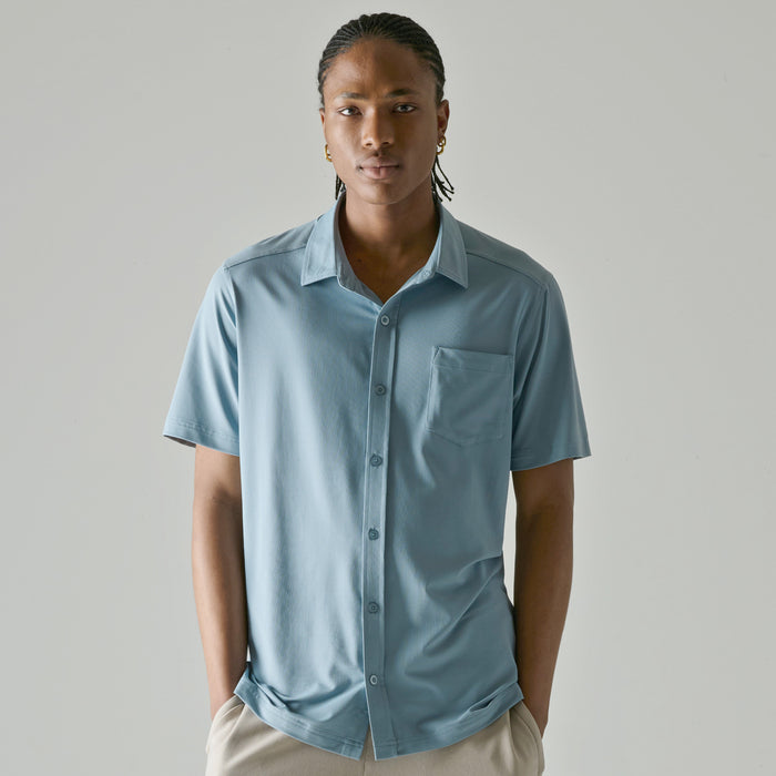 Chemise boutonnée en tricot texturé ACX Active pour hommes