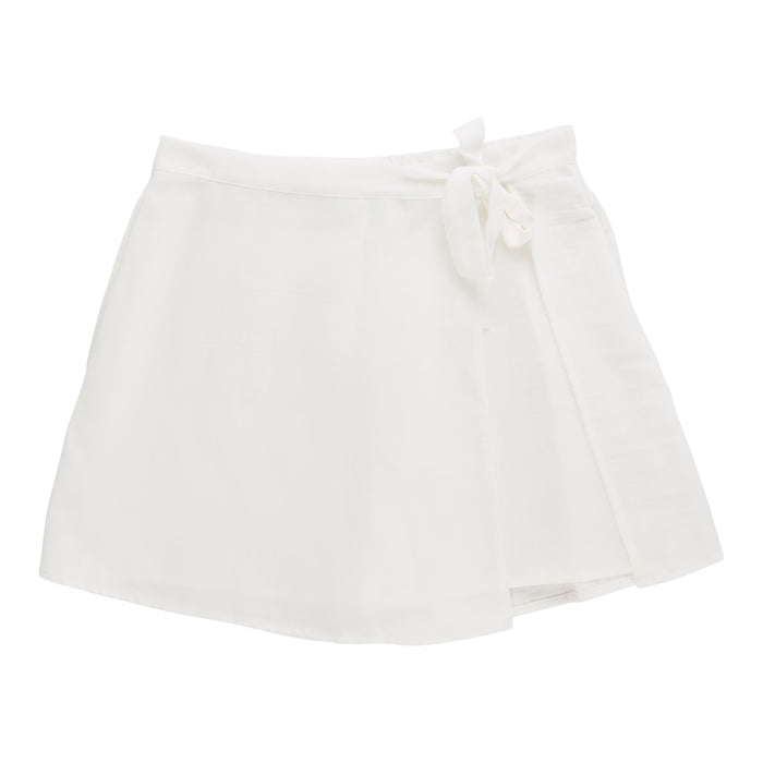 Jupe-short portefeuille d'aspect lin lily morgan pour femmes