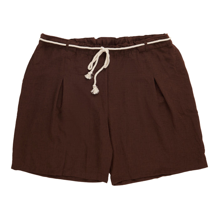 Short à enfiler de couleur unie avec ceinture en corde taille plus lily morgan pour femmes