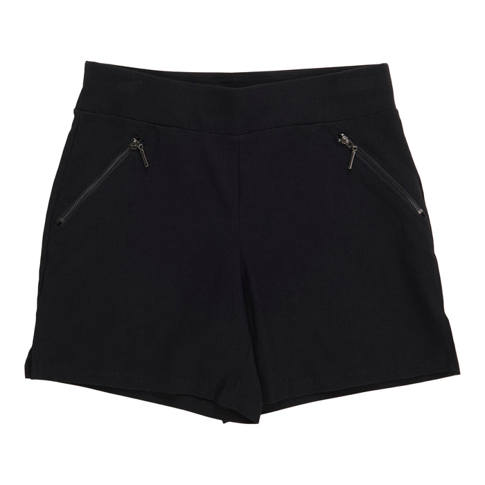 lily morgan Women's Solid Zipper Detail Pull-On Shorts