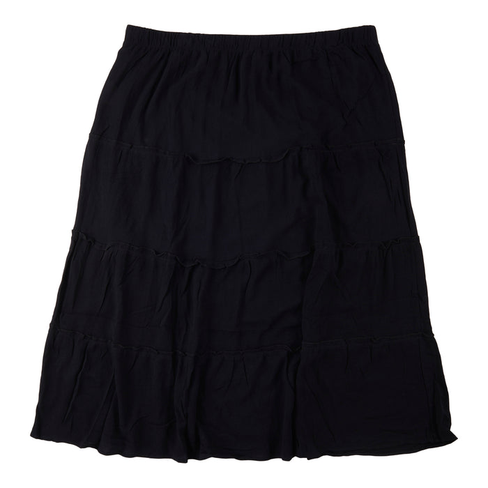lily morgan Women's Plus Solid Crinkle Tiered Skirt