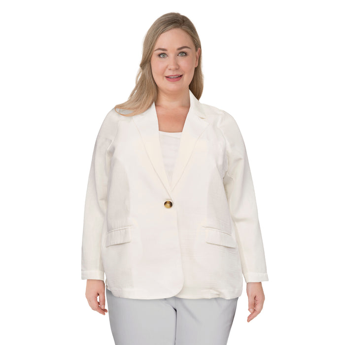 Veston d'aspect lin taille plus lily morgan pour femmes