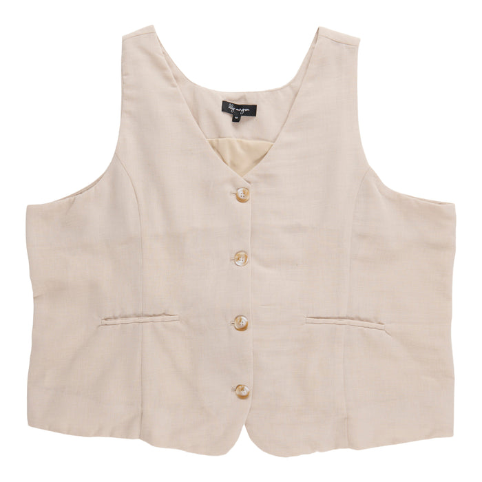 lily morgan Women's Plus Linen-Like Vest