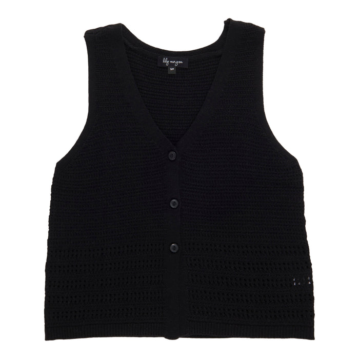 Veste crochetée boutonnée à l'avant lily morgan pour femmes