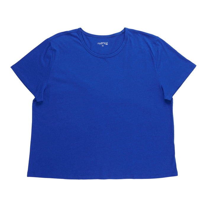 mySTYLE Women's Plus Solid Crew Neck T-Shirt