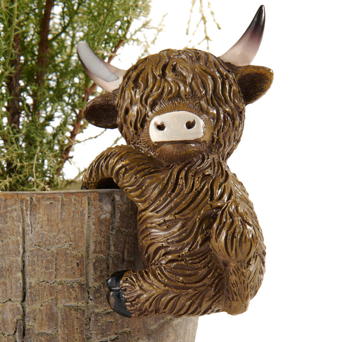 Décoration de jardinière Vache Highland HomeStyles, 2 po x 2,4 po x 4 po
