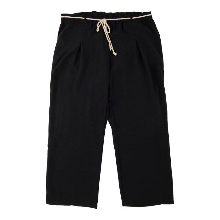lily morgan Women's Plus Solid Wide-Leg Rope Belt Pants