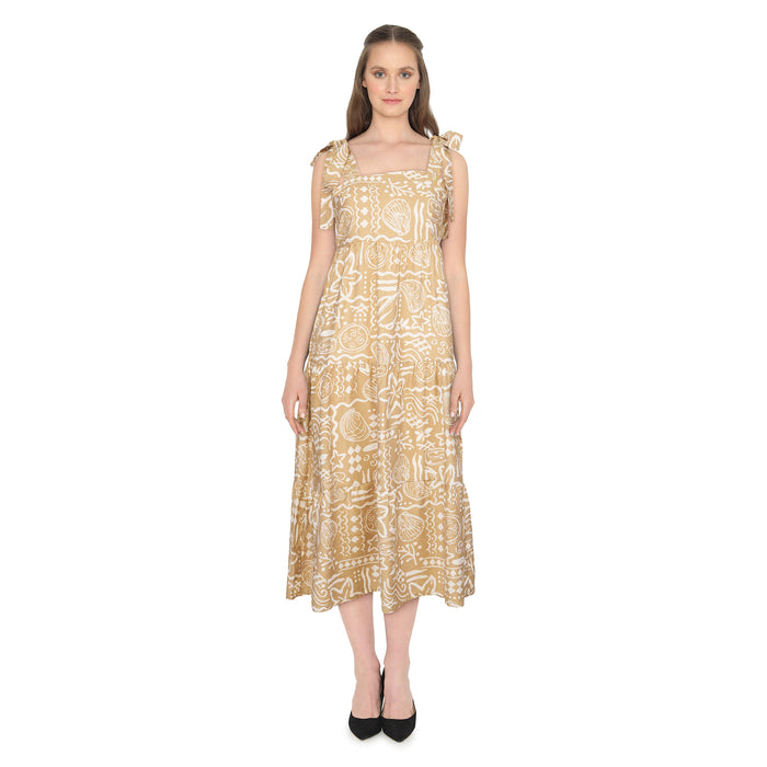 lily morgan Women’s Printed Midi Dress with Tie Straps