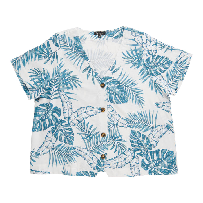 Blouse imprimée en lin soyeux lily morgan taille plus pour femmes