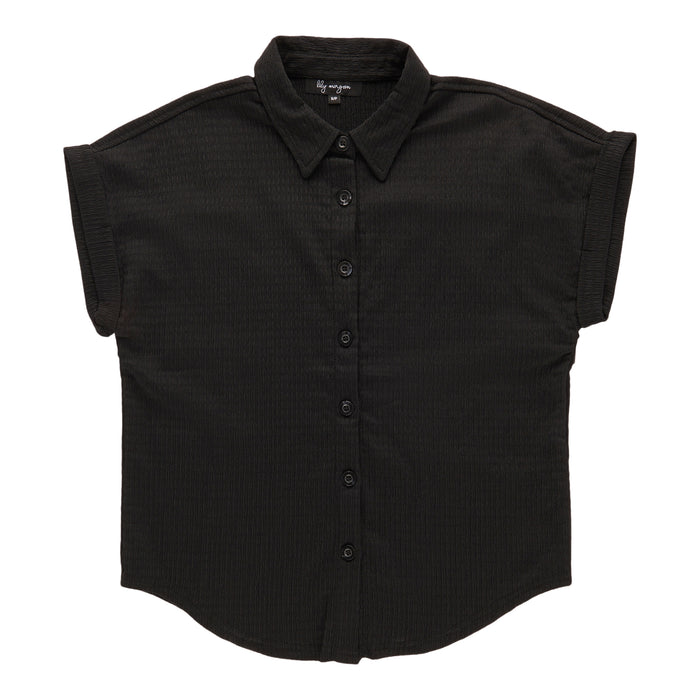 lily morgan Women's Solid Crinkle Blouse