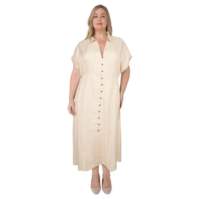 Robe chemisier midi taille plus lily morgan pour femmes