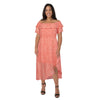 lily morgan Women's Plus Chiffon Hi-Low Midi Dress