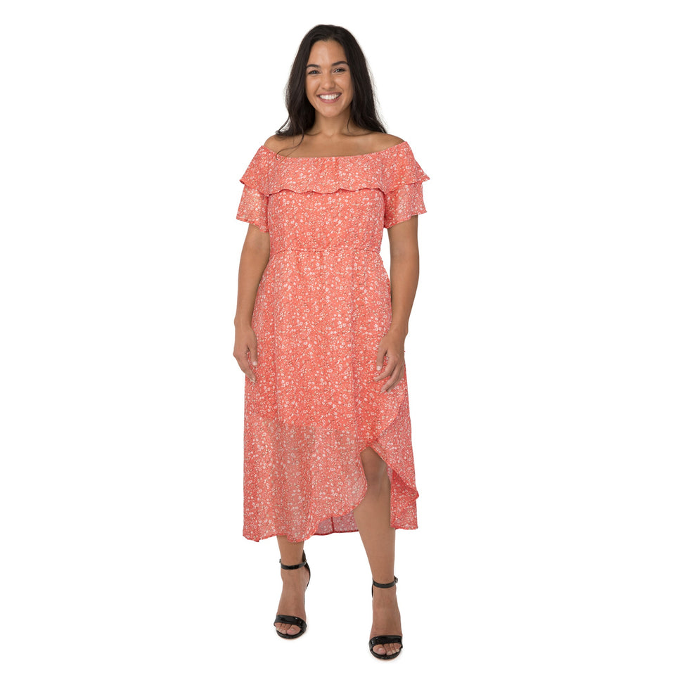 lily morgan Women's Plus Chiffon Hi-Low Midi Dress – Giant Tiger