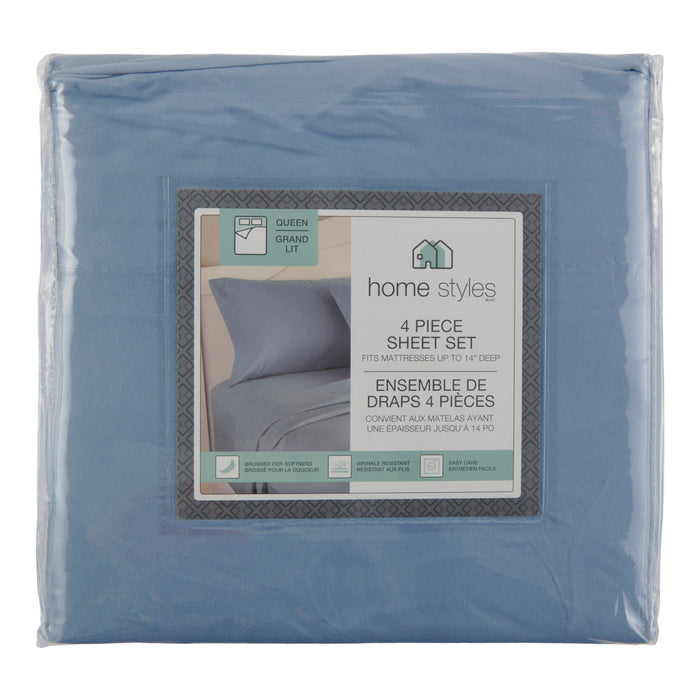 HomeStyles Microfiber Sheet Set, Queen, 4 Piece