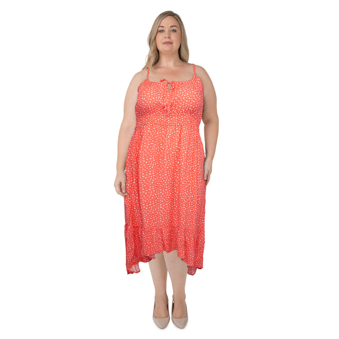 Robe mi-longue imprimée et asymétrique taille plus lily morgan pour femmes