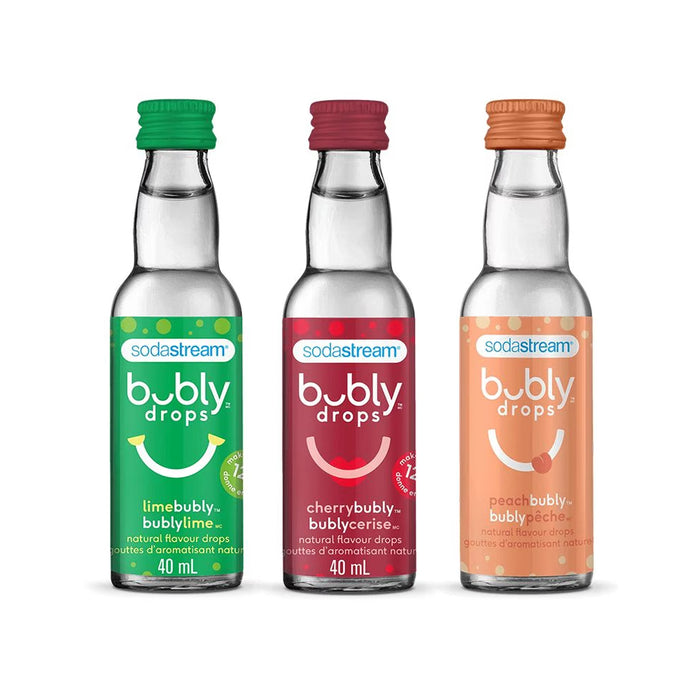 SodaStream bubly Variety Pack Drink Mix – Lime, Cherry & Peach, 3-Pack