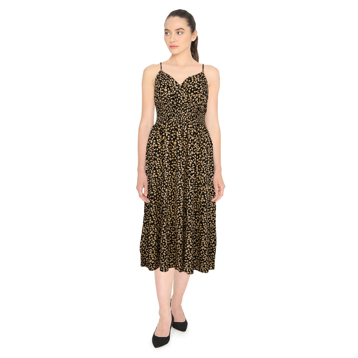 Robe mi-longue imprimée à encolure croisée lily morgan pour femmes